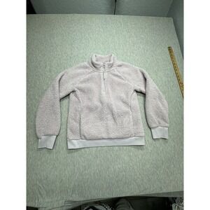 Athleta So Snug Sherpa Girls Purple Pullover Quarter Zip‎ Sz L 12